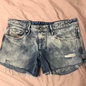 Diesel myboy acid wash jean shorts